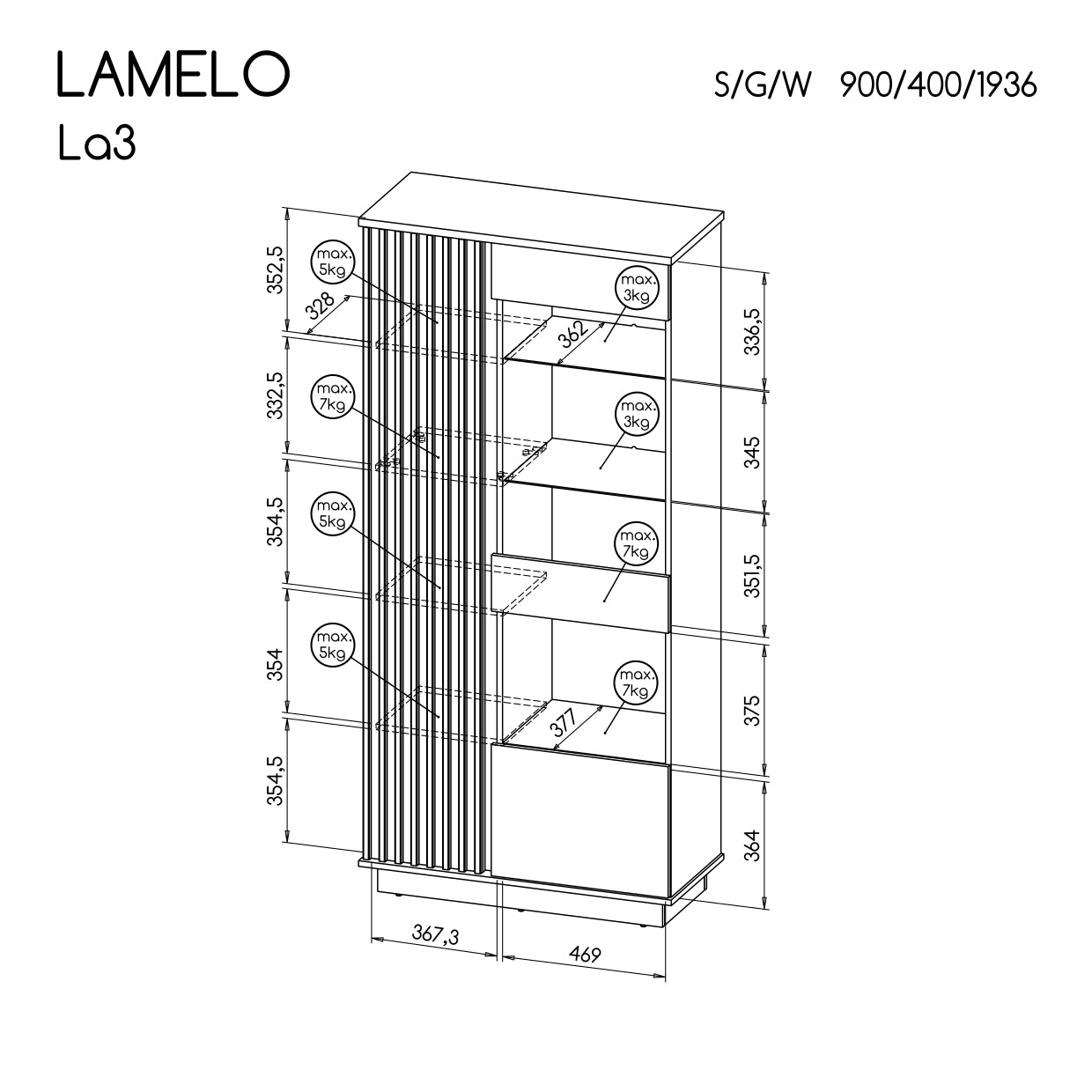 Vitrina Lamelo 3P