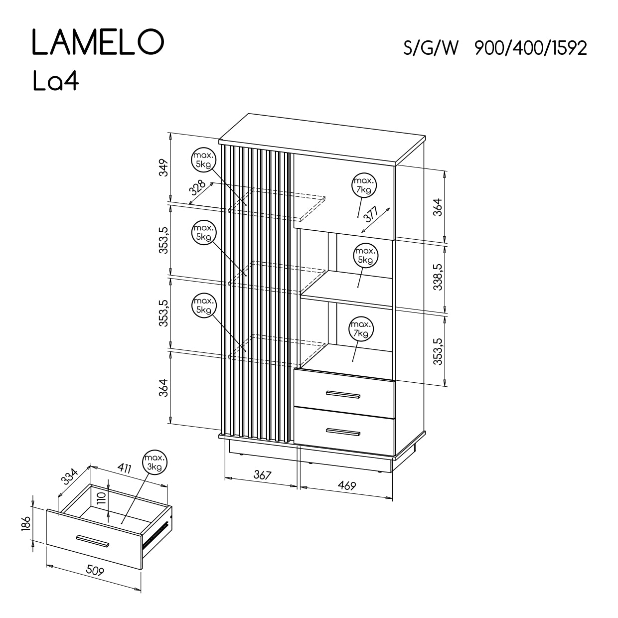 Móvel de Apoio Lamelo