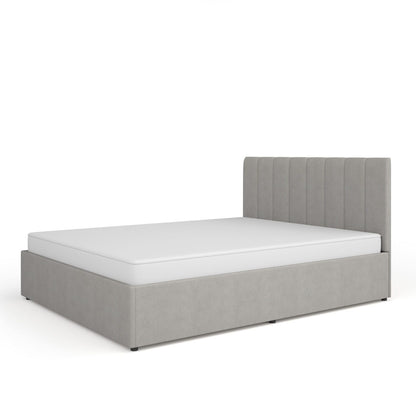 Cama Estofada com Estrado Mossa 160x200cm Cinza