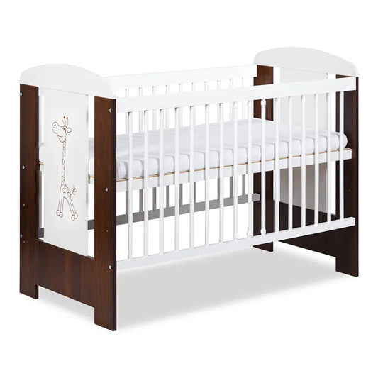 Berço Zyrafka 120x60 Branco e Nogueira