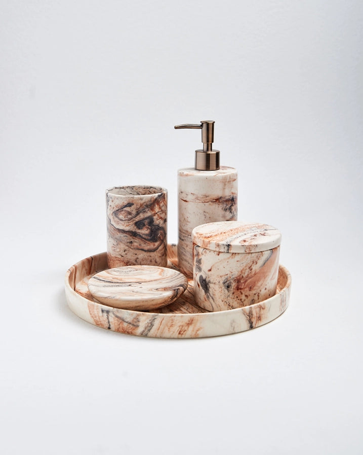 5-piece marble bathroom set