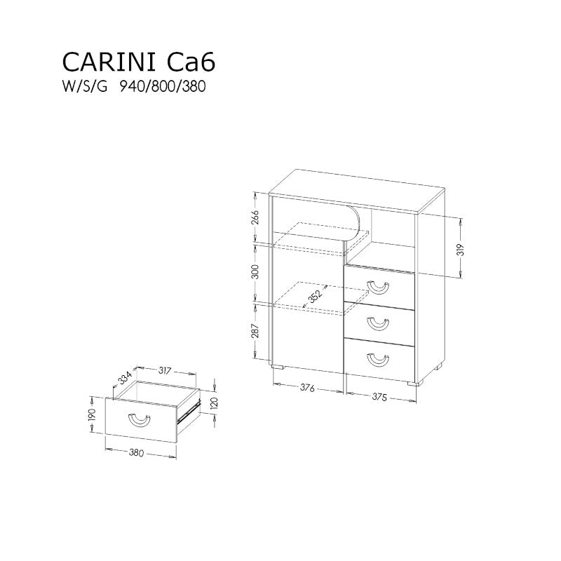 Cómoda Carini 1P 3G