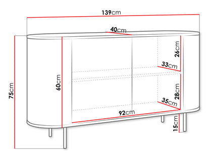 Aparador Lygrint 2P 140cm Branco