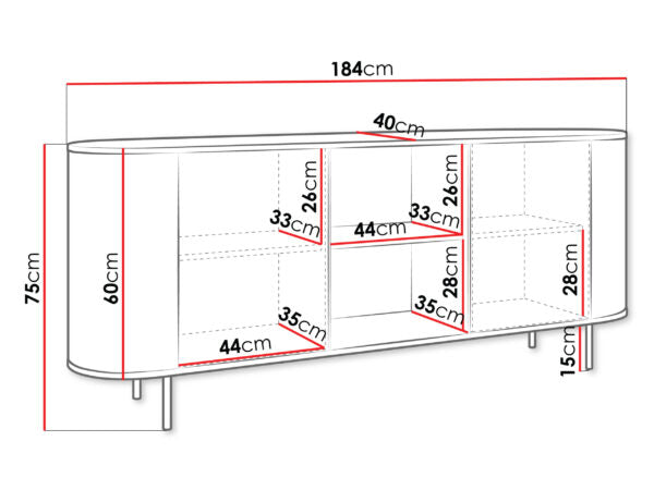 Aparador Lygrint 2P2N 180cm Branco