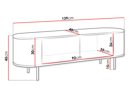 Base TV Lygrint 2P 140cm Preto