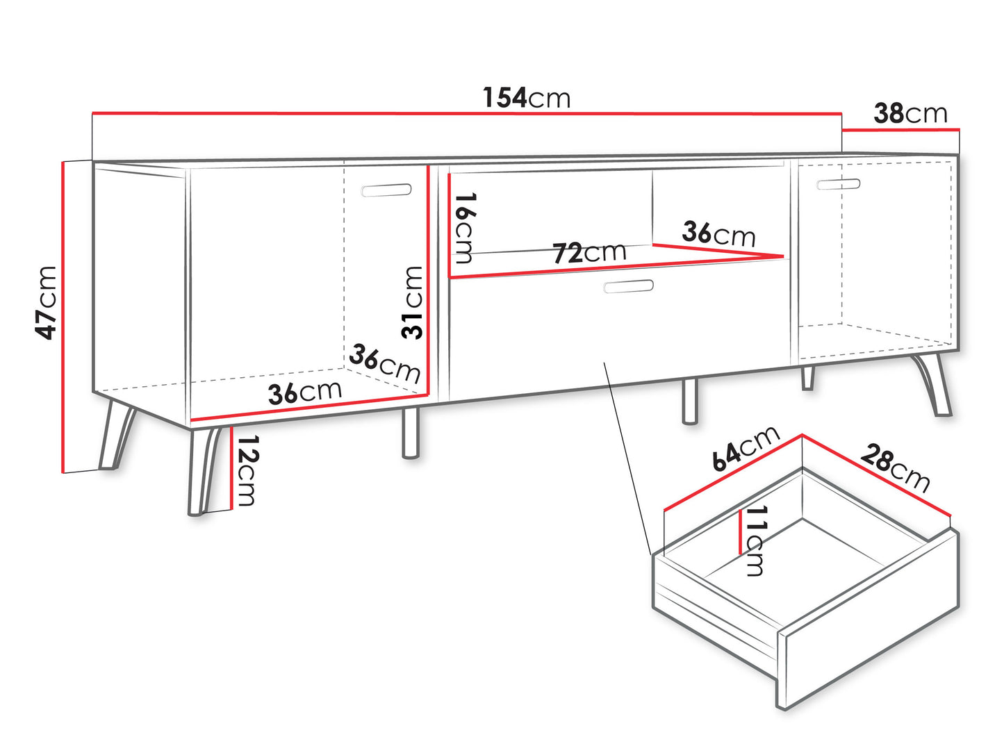 Móvel TV Picru 150cm