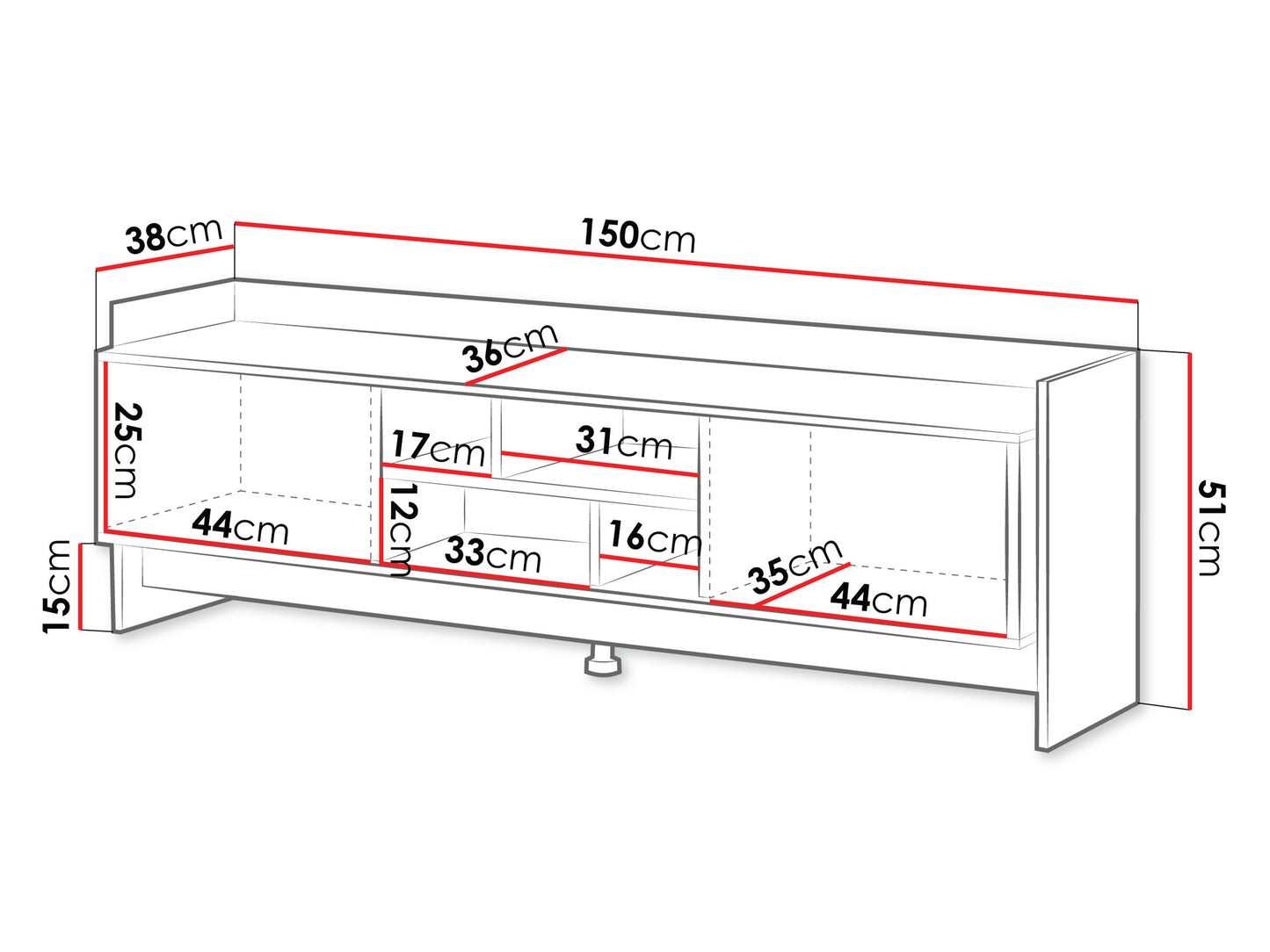 Móvel TV Porto II 2P 4N 150cm