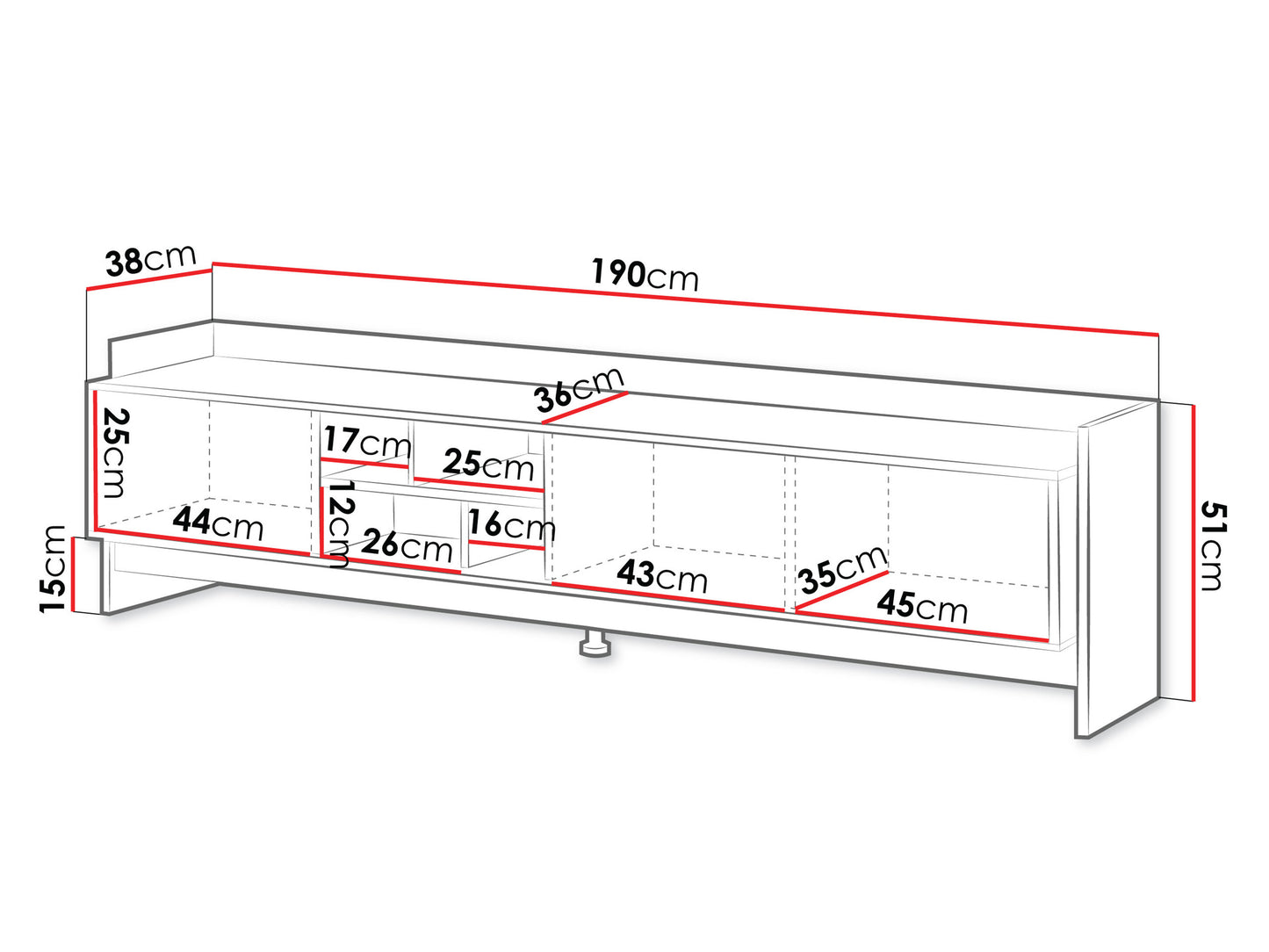 Móvel TV Porto II 3P 4N 190cm
