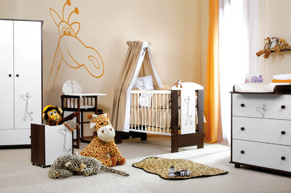 Berço Zyrafka 120x60 Branco e Nogueira