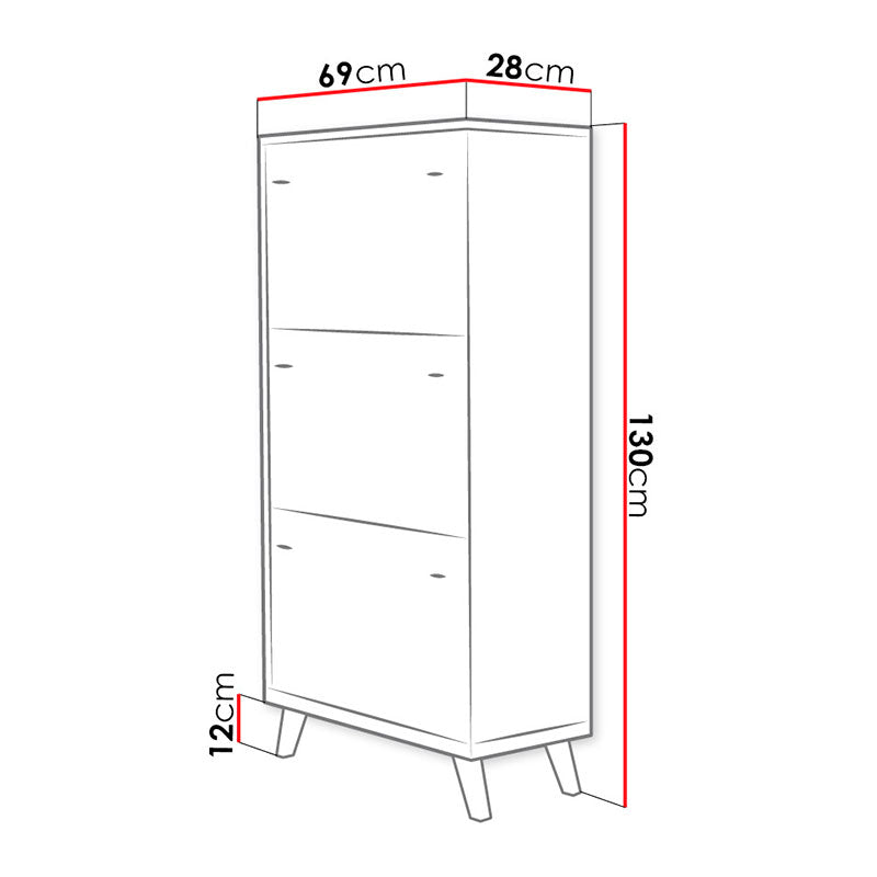 Falco 3-Drawer Shoe Rack