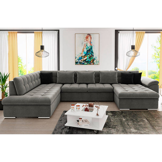 Sofá de Canto com Chaise em U Niko Bis Manila Lado Esquerdo
