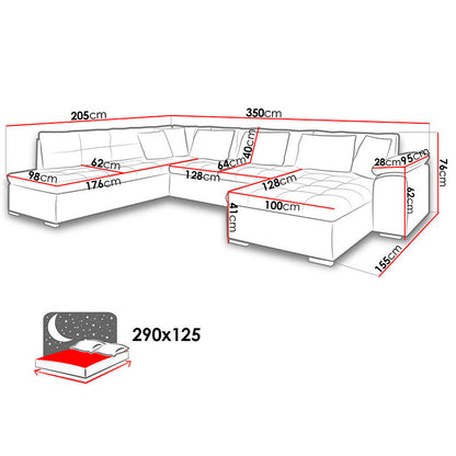 Niko Bis U-shaped Corner Sofa with Chaise