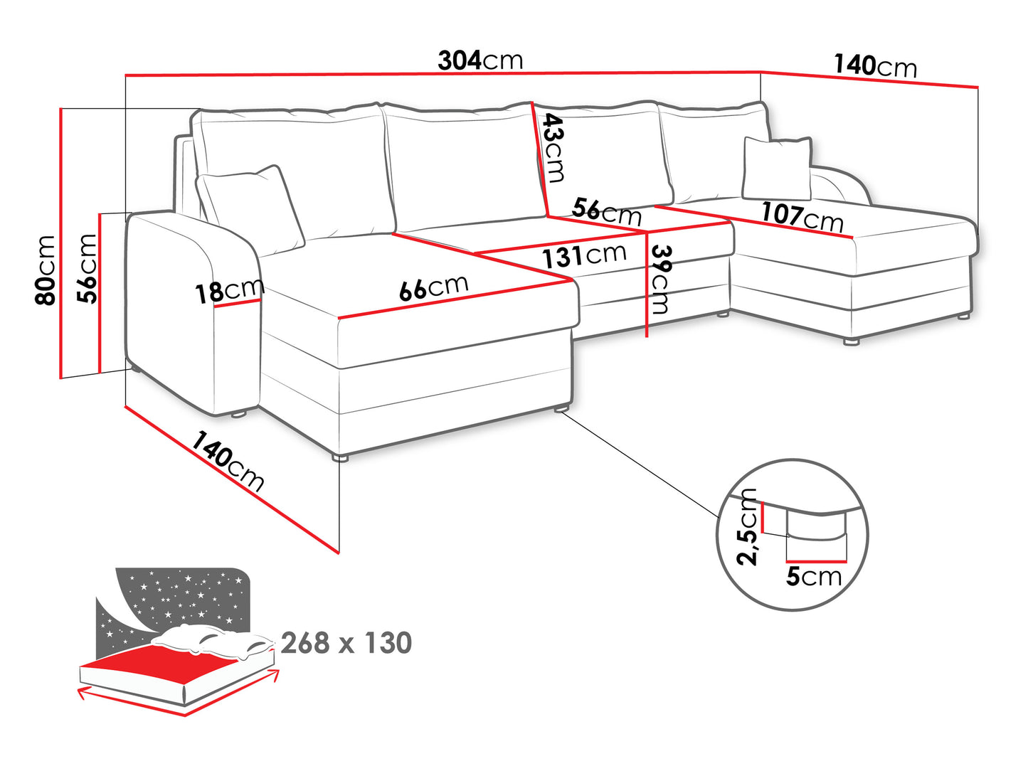 Kris Sofa with Chaise 